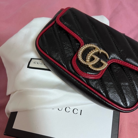 Gucci Handbags - Gucci GG Marmont Flap Bag Diagonal Quilted Leather Super Mini